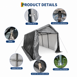 Auvent en acier noir durable, facile à assembler, portable, de haute qualité, <span class=keywords><strong>pour</strong></span> tracteur agricole, 3x6m, <span class=keywords><strong>garage</strong></span> de stationnement <span class=keywords><strong>pour</strong></span> voitures, imperméable - Product Image 2