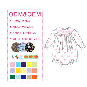 <span class=keywords><strong>2025</strong></span>, Pelele para niña, ropa bordada con nombre personalizado, Pelele para niña, mono con lazo rosa Floral para niña, Pelele de manga larga para niña - Product Image 3