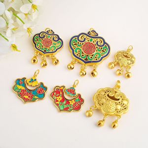 Colgante Tradicional de Candado de la Paz con Esmalte Dorado, Formas Mixtas, Fornituras de Joyería para Collares y Cadenas de Suéter, Venta al por Mayor - Product Image 3