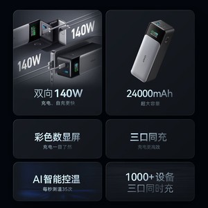 Anker Power Bank 24000mAh 140W Dual Charging Digital Display Three Ports Fast Charge - Product Image 1