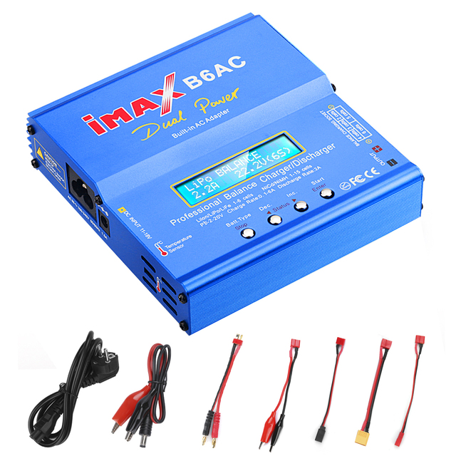 HTRC Imax B6 AC Electric RC Battery Charger 80W 6A Foldable Design Type-C Port CE/FCC/ROHS Certified