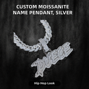 <b>Custom</b> 925 Silver Children's Hip Hop Rose Gold Plated Full Iced Letter <b>Name</b> Pendant Baguette Moissanite Bling <b>Necklace</b> Parties - Product Image 2