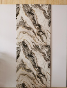 Panneaux décoratifs <span class=keywords><strong>de</strong></span> salle <span class=keywords><strong>de</strong></span> bain 3D gris avec motif doré, imperméables - Product Image 4