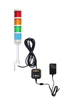 ONN-M4 Boîtier de boutons certifié CE IP40, Balise lumineuse d'avertissement verte et bleue avec support en L, Feu de signalisation LED à angle de faisceau de 360° DC24V/AC220V