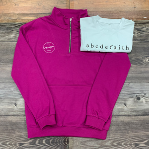 Sudadera deportiva con estampado de pantalla personalizado para hombre, Jersey deportivo de cuello simulado suave de tela polar GSM 310, sudadera holgada con cremallera de cuarto - Product Image 1