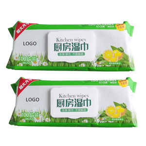 Salviette per Pulizia Cucina OEM Multiuso, Formato Grande 200x250mm, Salviette Umidificate Monouso per Pulizia Superfici, Limone e Olio di Cocco, Confezione da 100 - Product Image 1