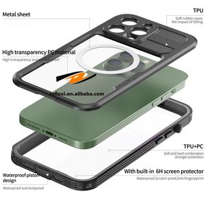 Dernier étui étanche à charge magnétique pour <span class=keywords><strong>iPhone</strong></span> <span class=keywords><strong>14</strong></span> <span class=keywords><strong>Pro</strong></span> <span class=keywords><strong>Max</strong></span> <span class=keywords><strong>Plus</strong></span> Dropproof Cover Diving Swim Outdoor Sports Climb - Product Image 4