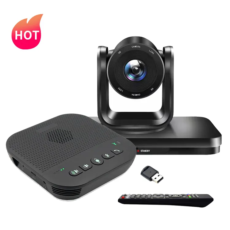 T20 Best Conference Room Combo=Wireless Blue tooth Microphone+HD1080P PTZ Camera USB2.0 Video Conference Camera System