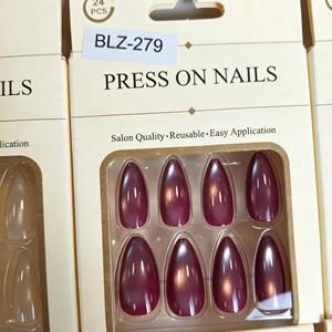 Collection de <span class=keywords><strong>faux</strong></span> ongles personnalisés en gel ABS, effet œil de chat, perles de verre, multicolores, réutilisables, qualité salon, OEM, vente en gros - Product Image 3