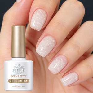 BORN PRETTY Snow Glitter Jelly Gel <strong>Polish</strong> 10ml <strong>Natural</strong> Style Very Good Milky White Pink Foil Flakes Sequin Translucent <strong>Nail</strong> Gel - Product Image 3