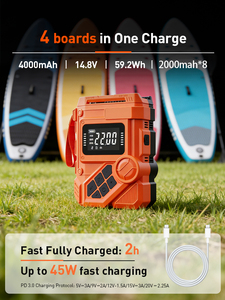 <span class=keywords><strong>Pompe</strong></span> à air électrique portable légère 22 PSI <span class=keywords><strong>pour</strong></span> gonflage/dégonflage de paddleboard, <span class=keywords><strong>pompe</strong></span> SUP rechargeable - Product Image 3
