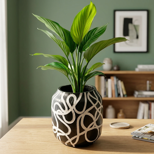 Stylish Home Planter Black Flower <b>Pot</b> Modern Decorative Indoor Desk <b>Holder</b> for Living Room Decor Tabletop Greenery - Product Image 6