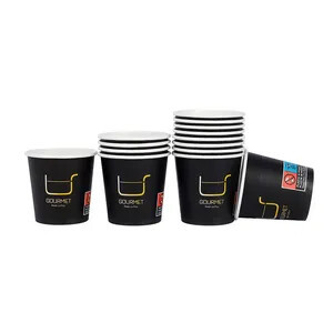Gobelets en papier jetables de 6 oz avec couvercles adaptés, personnalisables, revêtement PE, pour café à emporter, porte-gobelets de café durables, vaisselle à boisson - Product Image 2