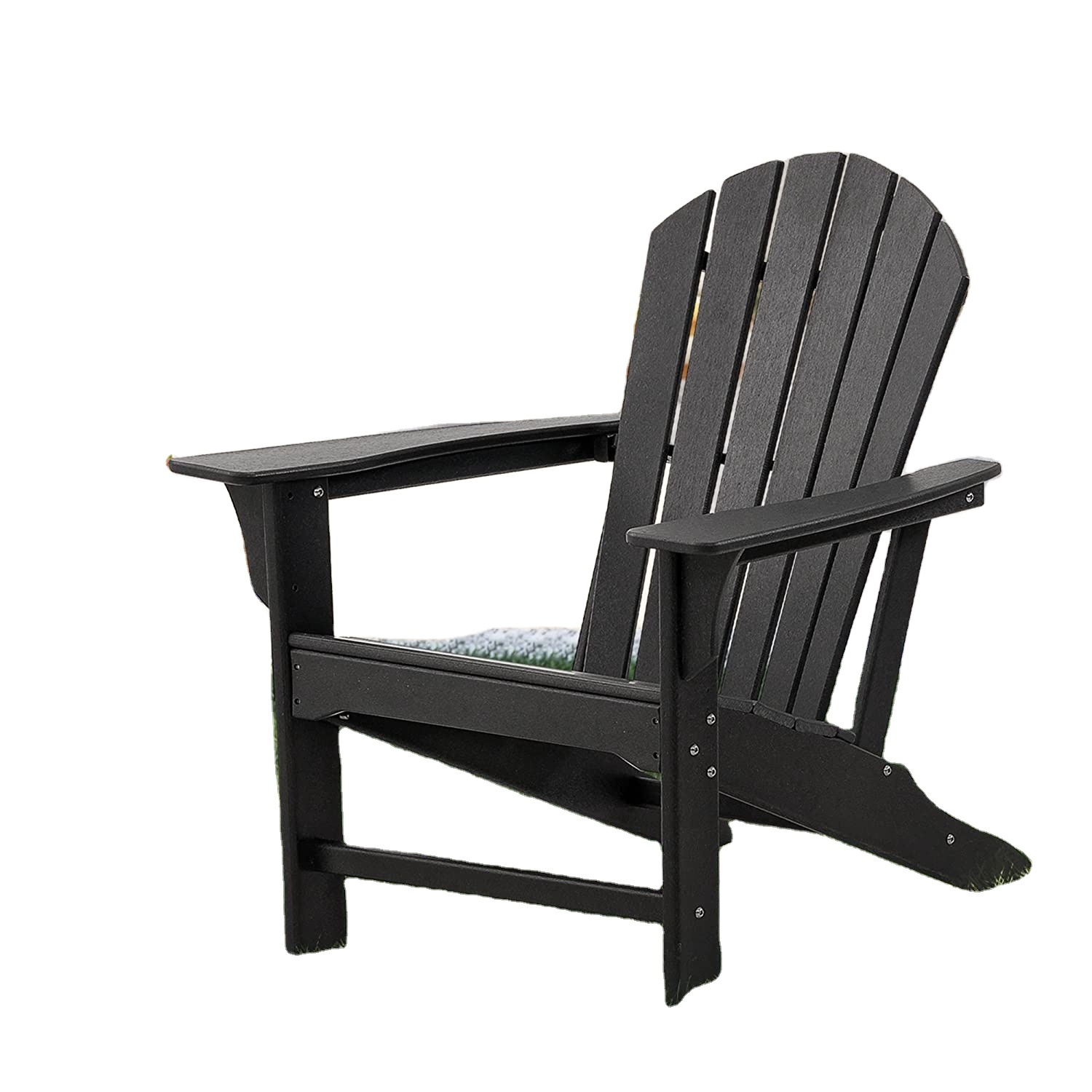 ABCPATIO Adirondack Klappstuhl Aus HDPE – Wetterfest, Mit Getränkehalter, Faltbar Für Garten & Terrasse (schwarz)