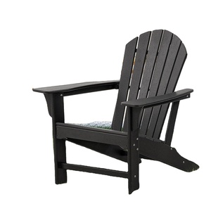 Chaises Adirondack en résine <span class=keywords><strong>plastique</strong></span> noire antirouille pour jardin, chaises de foyer extérieur - Product Image 1