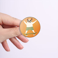 1 Pezzo Spilla Rotonda Personalizzata con Stampa, Prezzo all'Ingrosso, con Motivi Cartoon, Citazioni Ispirazionali, Figure di Animali e Piante, Bandiere, Bande e Distintivi Medici