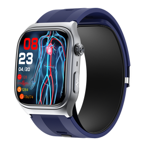 Montre connectée intelligente DF S15 pour personnes âgées avec surveillance de la santé, pompe à air, mesure de la pression artérielle, écran AMOLED, appels Bluetooth, appels SOS, montre connectée sportive pour hommes - Product Image 1