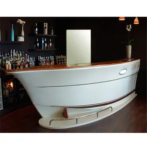 高品质的船酒吧计数器现代咖啡厅餐厅计数器固体表面顶部
