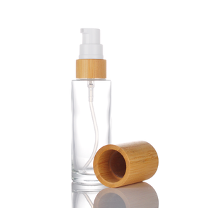 Flacon pompe en verre 100/120/150/200 ml avec bouchon en bambou, distributeur de <span class=keywords><strong>mousse</strong></span> cylindrique pour savon, sérigraphie, nettoyant visage, cils - Product Image 4