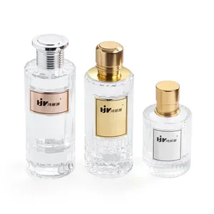 Personalizar Cristal Redondo Recarga Botella de Vidrio Vacía Perfume 50 Ml 100 Ml Botellas de Perfume de Aceite