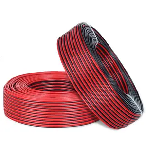 12/14/16/18 Gauge AWG OFC Speaker Cable 15A 4mm Figure 8 Automotive Cable Zip Power Wire - Red & Black