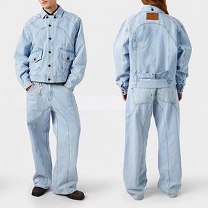 Conjuntos de Ropa Personalizados, Chaquetas y Pantalones Vaqueros, Ropa Urbana de Alta Calidad, Conjunto de Dos Piezas Vintage para Hombre - Product Image 1