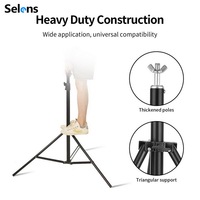 Set Stand Backdrop Adjustable Selens 2x2m 2x3m 2.4x3m 2.6x3m 2.8x3m 3x3m dengan Klip dan Tas Jinjing untuk Sistem Penyangga Latar Belakang