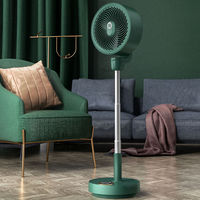 Ventilateur électrique de table à oscillation circulante rétractable, ventilateur portable rechargeable avec télécommande