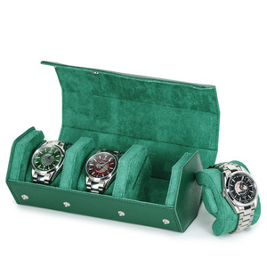 Étui de voyage hexagonal portable en cuir véritable pleine fleur fait main pour 3 montres, boîte de rangement anti-rayures pour montres-bracelets pour hommes - Product Image 5