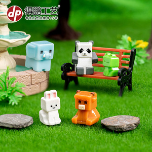 ของตกแต่งรูปสัตว์ขนาดจิ๋ว รูปทรงลูกบาศก์ แพนด้า กระต่าย ช้าง กบ ทำจากเรซิ่น รูปทรงเรขาคณิต ของตกแต่งโต๊ะทำงาน ของตกแต่งห้องนั่งเล่น ของขวัญวันเกิด - Product Image 4