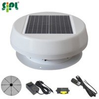 Ventilateur de toit solaire à dôme de luxe écologique de 14 pouces, ventilateur de plafond industriel à courant continu, climatiseur de toit, ventilation axiale, ventilateur d'évacuation