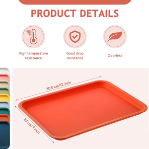 Khay nhựa hình chữ nhật đa năng, kiểu dáng nhà hàng, dùng cho căng tin, khách sạn và nhà hàng - Product Image 2
