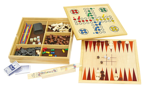 Juego de Mesa 10 <span class=keywords><strong>en</strong></span> 1, Juegos de Mesa de Madera, Ajedrez, Backgammon, Damas, Mikado, Dominó, Ludo, Póker, Cribbage, <span class=keywords><strong>Dados</strong></span>, Goose - Product Image 3