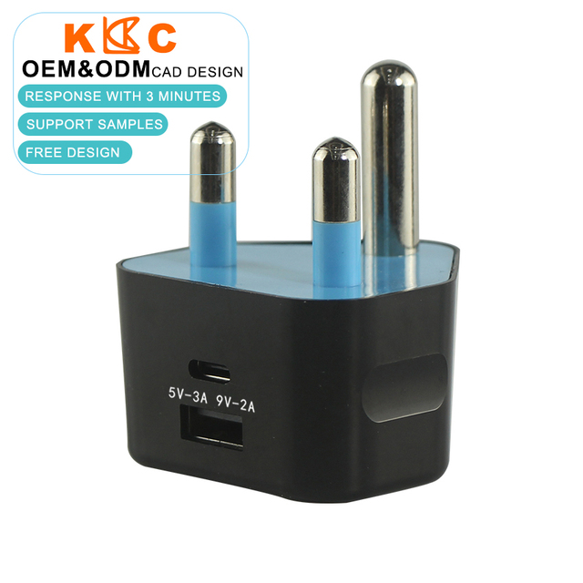 South Africa 3 Pin M D Type Dual USB Wall Charger 5V2.1A Travel Power Adapter For Mobile Phone Tablet