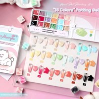 Palette de gel à ongles solide rotative 18 couleurs, haute saturation, dégradé, blush, gel éponge pour estampage, impression par transfert UV LED