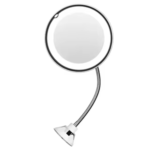 10X katlanabilir LED ışık makyaj masası aynası rotasyon seyahat ev soyunma tablo aksesuarları katlanabilir banyo Vanity aydınlatma - Product Image 1