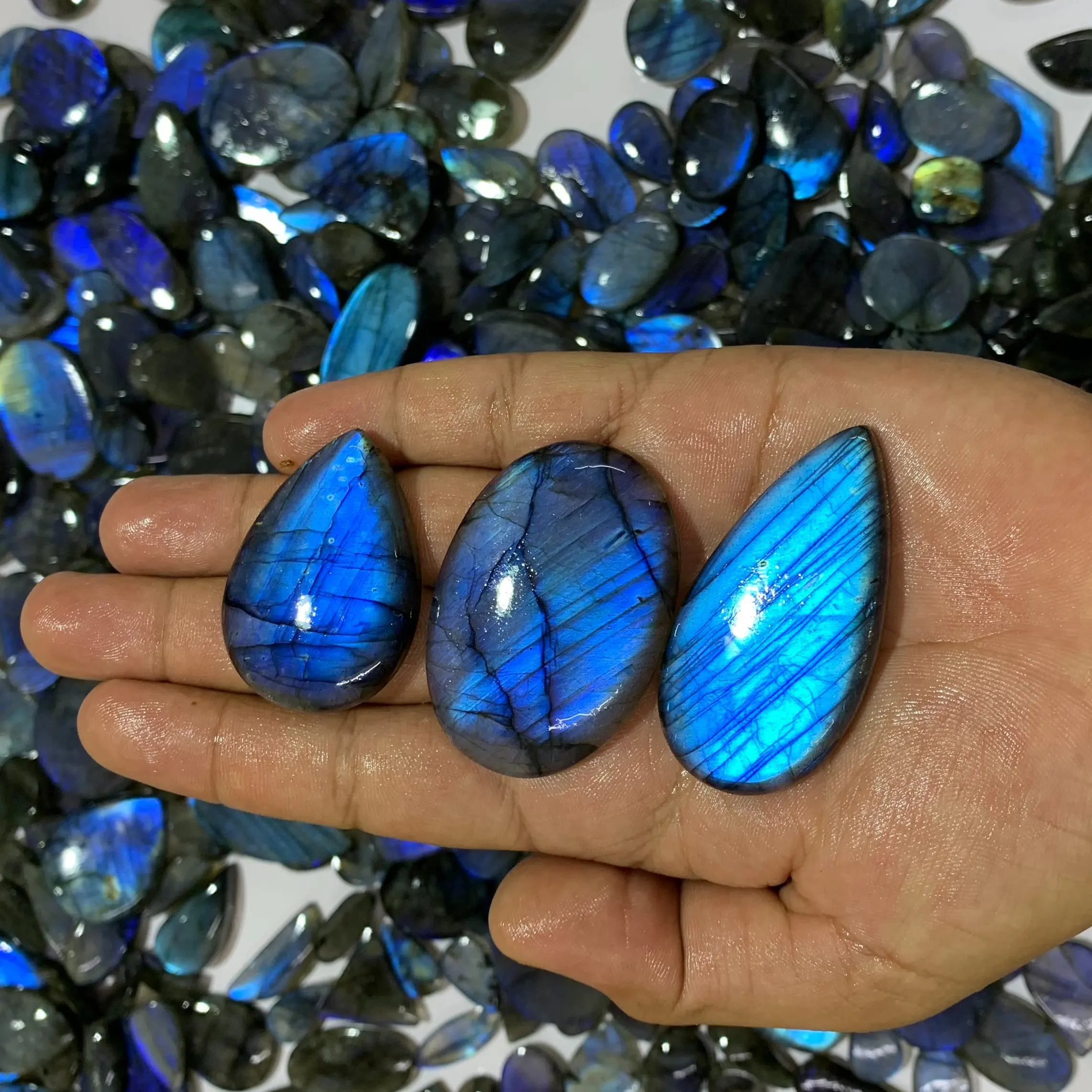 Kristal Kualitas Tinggi Alami Batu Permata Labradorite Biru Kualitas Terbaik Labradorite