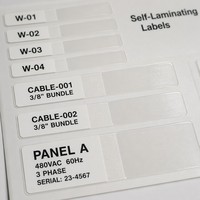 Étiquette autocollante personnalisée auto-laminante pour câbles, étanche, transparente, protectrice, enveloppante, adhésive pour serveurs réseau, câblage informatique, OEM