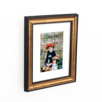 Cadre photo personnalisé 8x10 en bois, finition or antique et brun foncé, passe-partout inclus pour photos 5x7