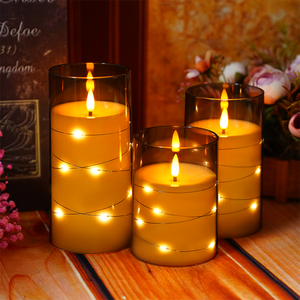 Kakoya gris acrílico LED sin llama velas electrónicas luces Halloween/Navidad boda decoración faros intermitentes uso doméstico - Product Image 3