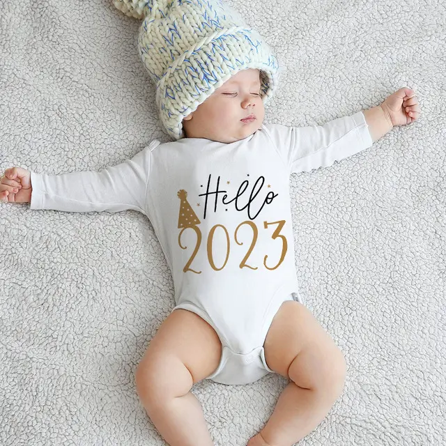Peleles de manga larga con letras impresas para bebés, conjuntos de ropa infantil de buena calidad, 2023