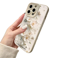 Coque de téléphone portable en TPU avec impression florale, protection précise de l'objectif pour iPhone 15 11 12 13 14 Pro Max