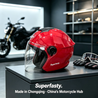 Casque de moto demi-face personnalisé en ABS, léger, pour la ville, les trajets quotidiens, OEM, toutes saisons