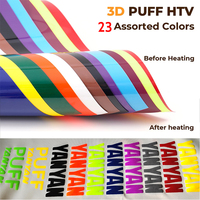 Vinyle de transfert thermique gonflant 3D en mousse TPU HTV néon, nouveau design, réutilisable, pour textile, 20 pieds, pour T-shirt, livraison gratuite