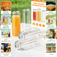 Latas de Plástico PET Transparente con Logotipo Personalizado y Tapa Abatible de Aluminio para Refrescos, Jugos, Té y Otras Bebidas 250ml 330ml 500ml