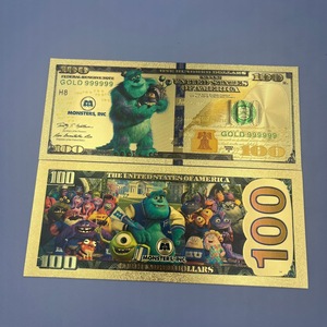 เหรียญที่ระลึกมอนสเตอร์เคลือบทองสองด้าน พับได้ ราคา 100 ดอลลาร์ ของสะสม ของขวัญ สลักลายดิจิทัล สำหรับสะสมและมอบเป็นของขวัญ - Product Image 6