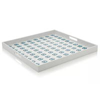 Plateau œil de mauvais œil personnalisé, plateau de service en acrylique œil de mauvais œil, plateau en plastique plexiglas œil de mauvais œil, plateau en lucite œil de mauvais œil, plateau de service œil de mauvais œil avec poignées