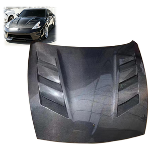 YX 新型高品質リアルカーボンファイバーエンジンフードボンネット 日産370Z Z34 2008-2019 ボルトオン 100%防水 強化強度 - Product Image 1