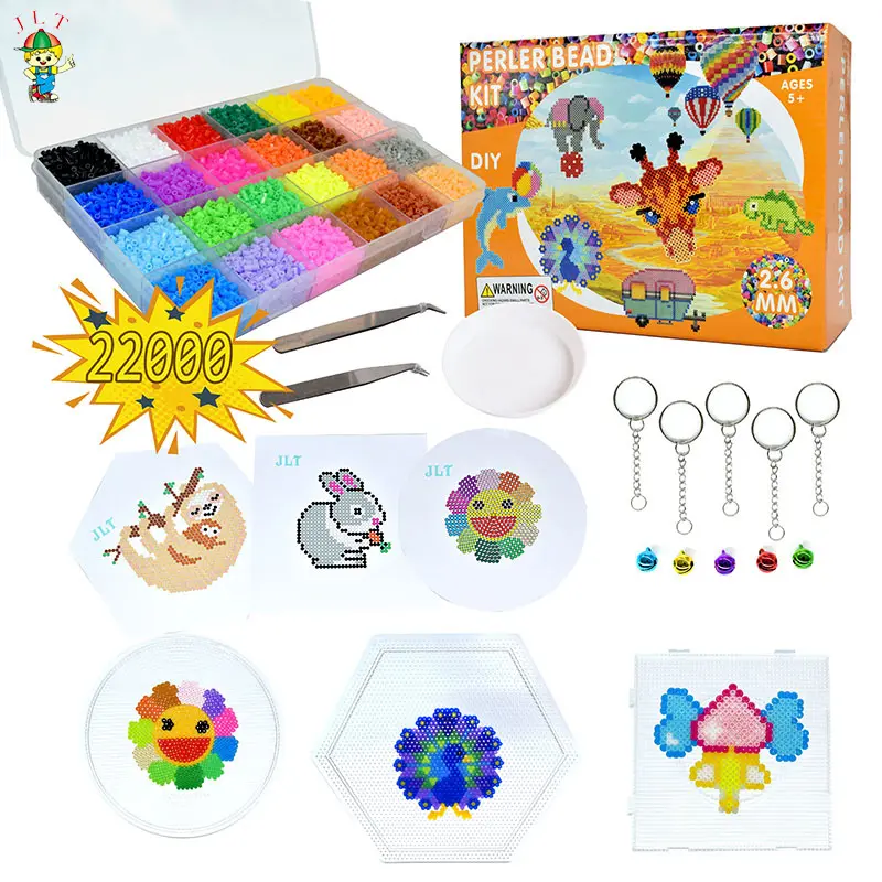 Jouets amusants pour enfants, vente en gros, 24 couleurs, perles hama 2.6mm, perles, bricolage, jouets pour enfants, puzzle de perles