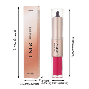 Gloss à lèvres miroir brun nude rose 2 en 1, <span class=keywords><strong>crayon</strong></span> contour à lèvres dégradé effilé, <span class=keywords><strong>crayon</strong></span> à lèvres mat imperméable, rouge à lèvres sexy, maquillage - Product Image 5
